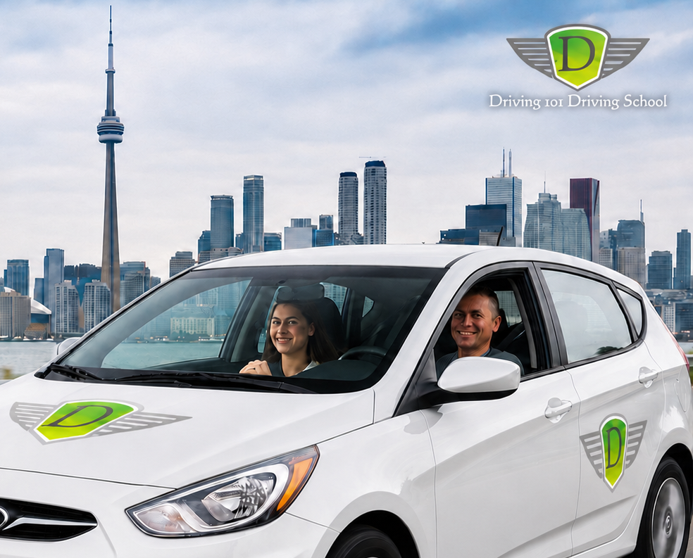 Driving 101 professional instructor and student in Toronto